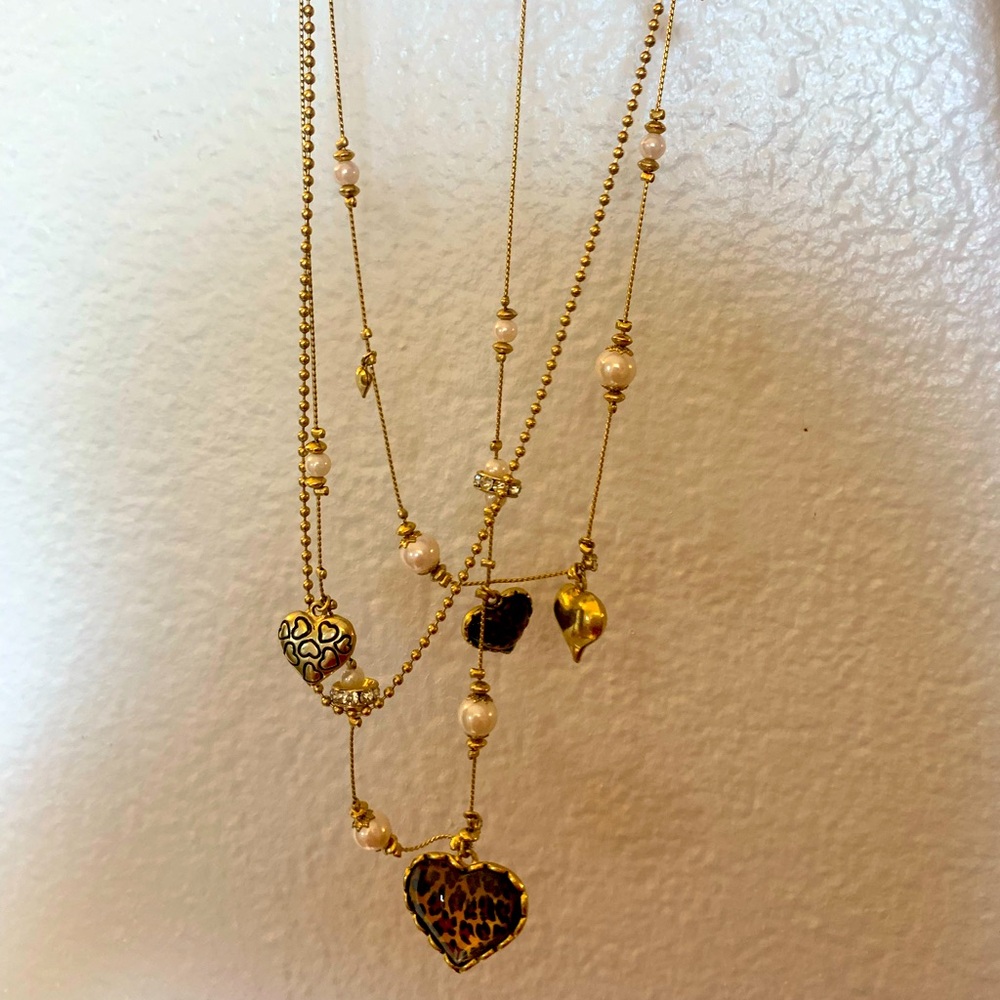 Betsy Johnson multilayer cheetah necklace